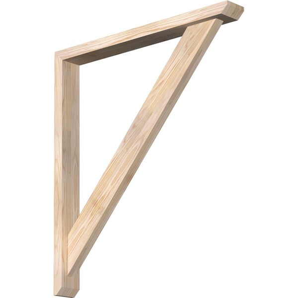 Ekena Millwork Traditional Slat Smooth Bracket w/ Offset Brace, Douglas Fir, 3 1/2"W x 30"D x 34"H BKT0402X30X34TRA06SDF - main